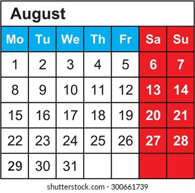A Calendar of 2016 isolated from the background