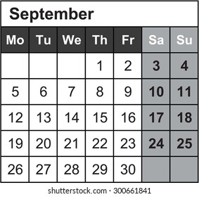 A Calendar of 2016 isolated from the background