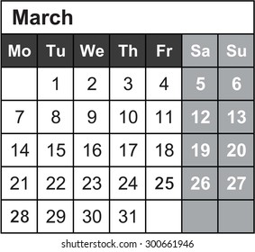 A Calendar of 2016 isolated from the background