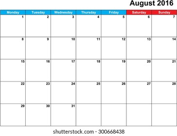 A Calendar of 2016 isolated from the background