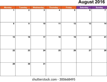 A Calendar of 2016 isolated from the background