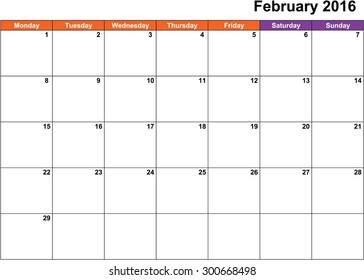 A Calendar of 2016 isolated from the background