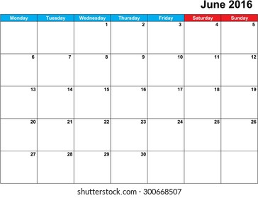 A Calendar of 2016 isolated from the background