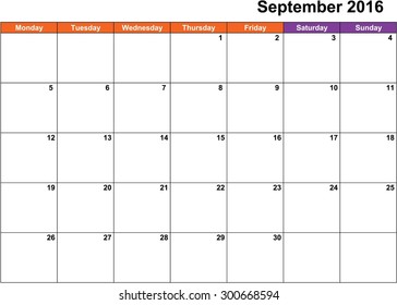 A Calendar of 2016 isolated from the background