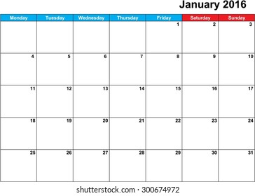 A Calendar of 2016 isolated from the background