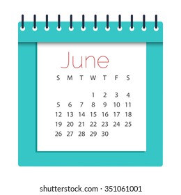 Calendar 2016  june month template.