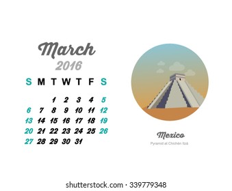 Calendar 2016 March