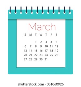 Calendar 2016  march month vector design  Eps10.