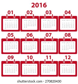 Calendar 2016 Minimal Design