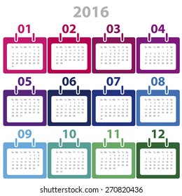 Calendar 2016 Minimal Design