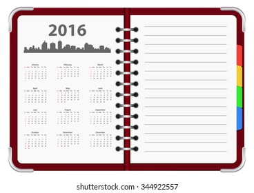 calendar 2016 notepad design