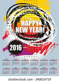 Calendar for 2016 on abstract background. Vector illustration EPS 10