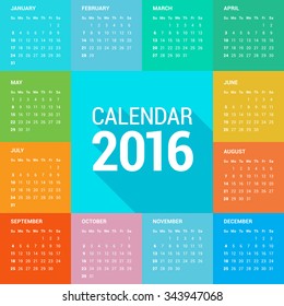 Calendar 2016 Sunday First