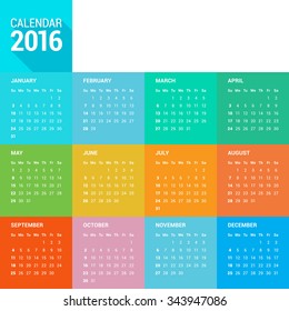 Calendar 2016 Sunday First
