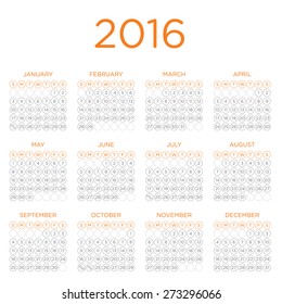 Calendar 2016 Template