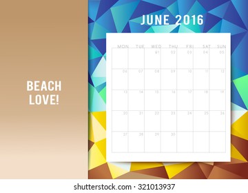 Calendar 2016 Template Design : Vector Illustration