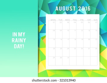 Calendar 2016 Template Design : Vector Illustration