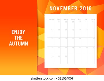 Calendar 2016 Template Design : Vector Illustration