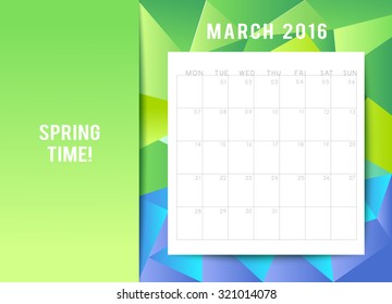 Calendar 2016 Template Design : Vector Illustration