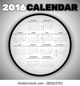 Calendar 2016 template with marked holidays.
Editable vector with several layers.
Eps 10