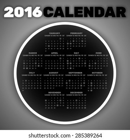 Calendar 2016 template with marked holidays.
Editable vector with several layers.
Eps 10