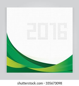Calendar 2016 Vector Design Template. Week Starts green
