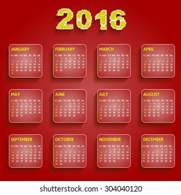 Calendar 2016  vector illustration
