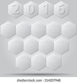 Calendar 2016, Vector Illustration.