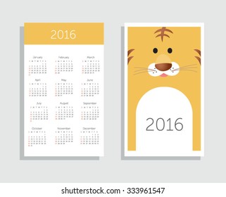 Calendar 2016. Vector illustration