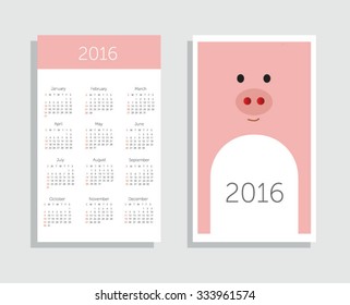 Calendar 2016. Vector illustration