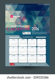 Calendar 2016. Vector Templates all months.Design for the construction company, technology &  bank.