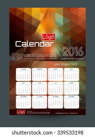 Calendar 2016. Vector Templates all months.Design for the construction company, technology &  bank.