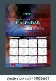 Calendar 2016. Vector Templates all months. Calendar for engineering companies, construction and real estate.