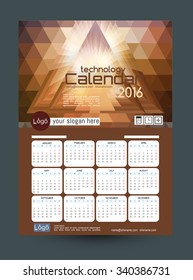 Calendar 2016. Vector Templates all months. Calendar for engineering companies, construction and real estate.