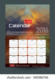 Calendar 2016. Vector Templates all months. Calendar for engineering companies, construction and real estate.