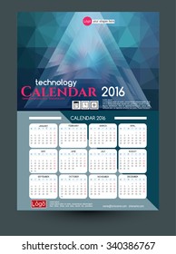 Calendar 2016. Vector Templates all months. Calendar for engineering companies, construction and real estate.