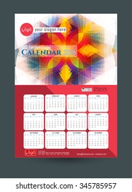 Calendar 2016. Vector Templates all months. Stylish modern colors. Example design gift calendars for Cafes, Shops, Hotels.