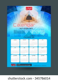 Calendar 2016. Vector Templates all months. Stylish modern colors. Example design gift calendars for Cafes, Shops, Hotels.