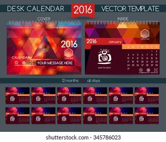 Calendar 2016. Vector Templates all months.  Design gift calendars for the construction company, technology &  bank.