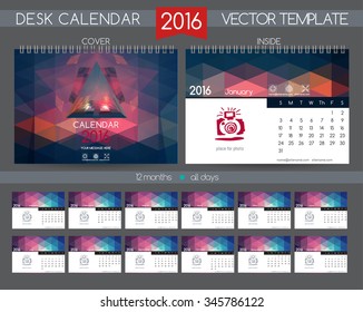 Calendar 2016. Vector Templates all months.  Design gift calendars for the construction company, technology &  bank.