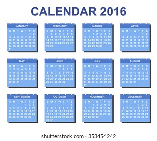 Calendar 2016 yearly plan vector illustration
