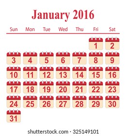 calendar 2016,January