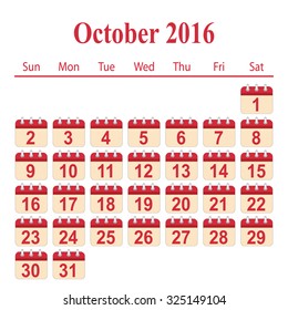 calendar 2016,October