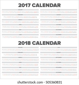 Calendar 2017 2018