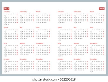 4,088 Calendar vector 2017 2018 Images, Stock Photos & Vectors ...