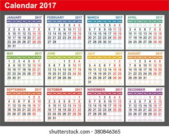 Calendar 2017