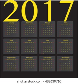 calendar 2017
