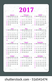 Calendar for 2017