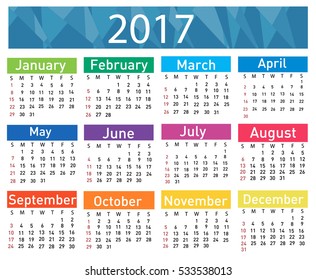 Calendar for 2017