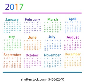 Calendar for 2017